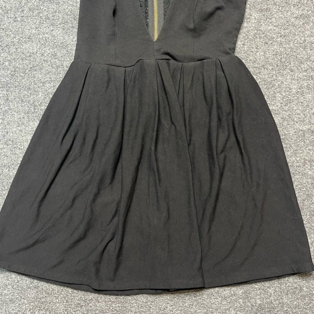 Talulah Womens A Line Dress Black Pleated Mini V Neck Sleeveless Lace XS - Picture 5 of 8